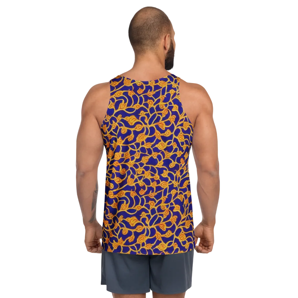 Cobalt Filigree on Men's Tank Top — Back