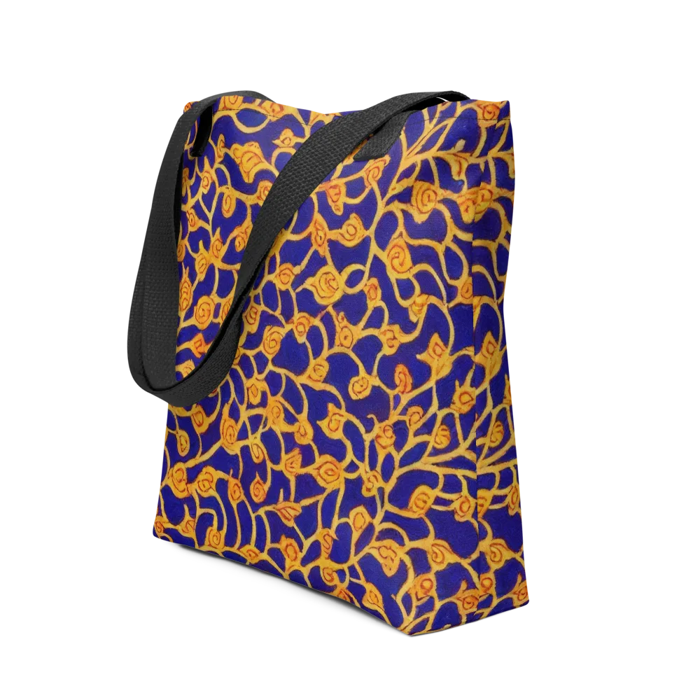 Cobalt Filigree on Tote Bag — Front
