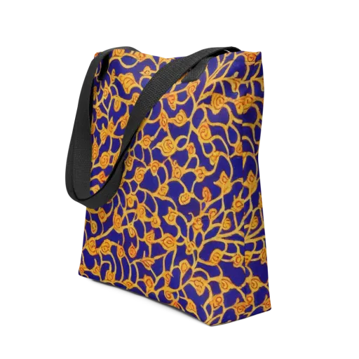 Cobalt Filigree on a Tote Bag