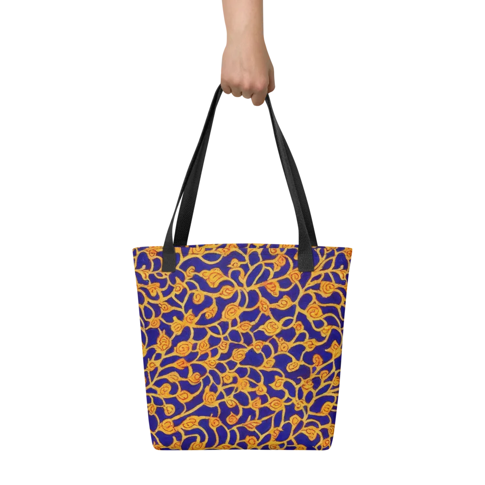 Cobalt Filigree on Tote Bag — Front