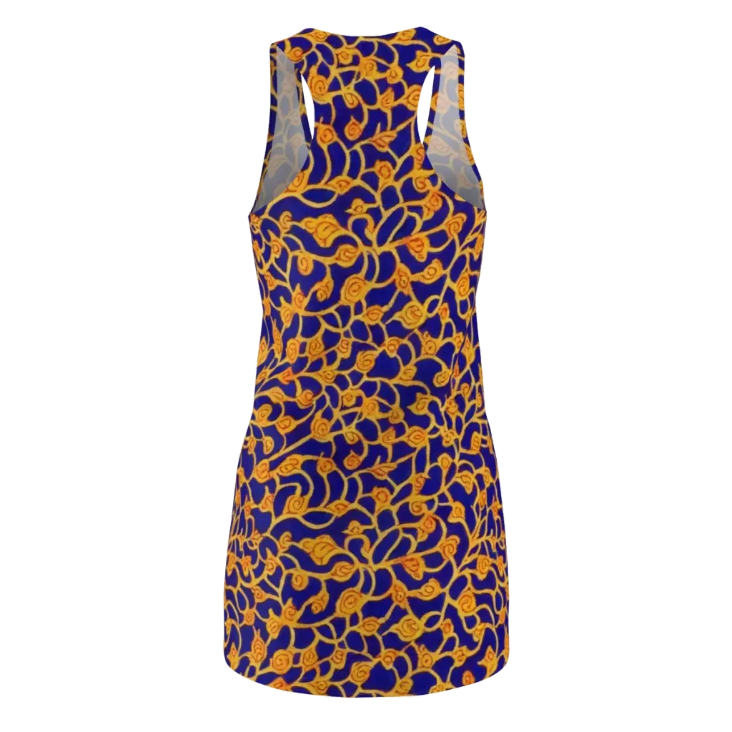 Cobalt Filigree on Racerback Dress — Back