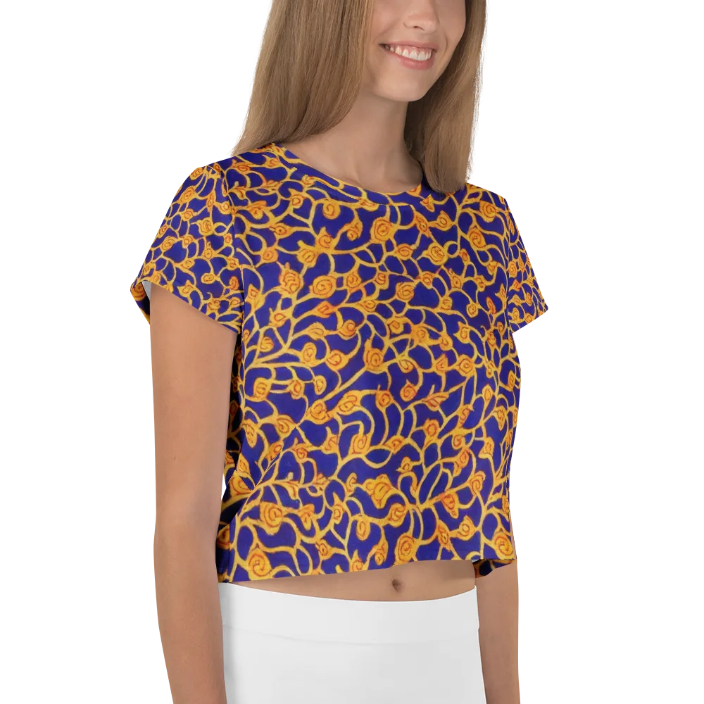 Cobalt Filigree on Crop Tee — Right