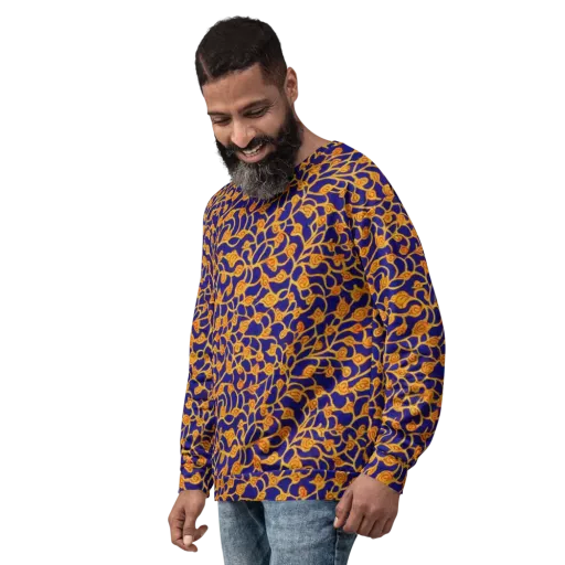 Cobalt Filigree on a Sweatshirt