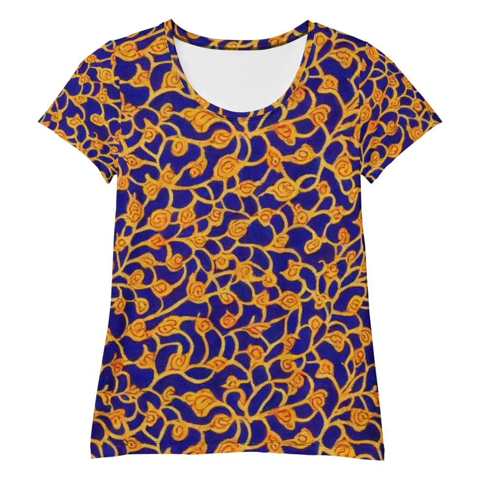 Cobalt Filigree on Women's Athletic T-Shirt — Front