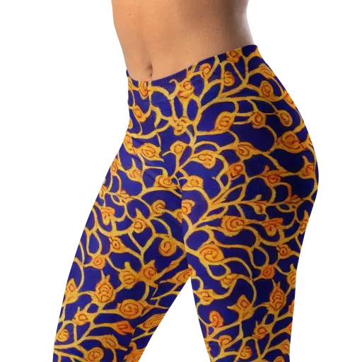 Cobalt Filigree on a Leggings