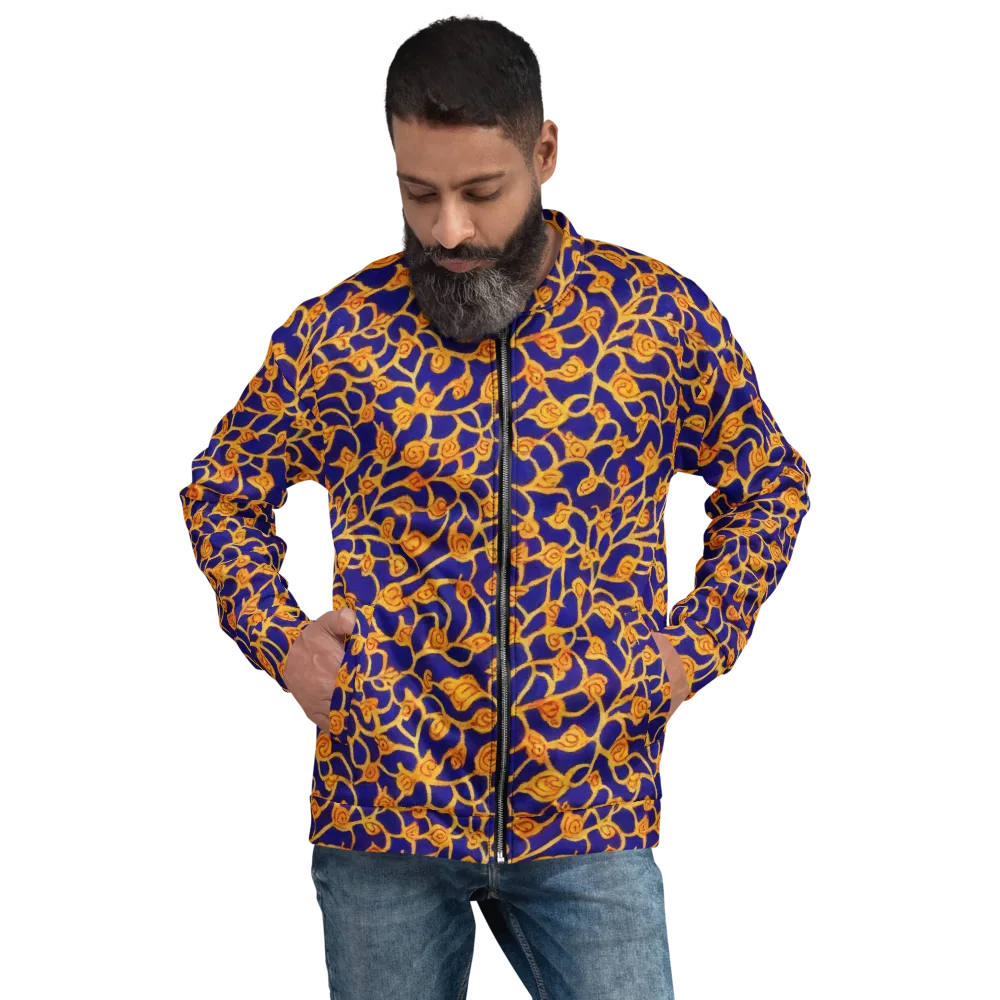 Cobalt Filigree on Bomber Jacket — Front