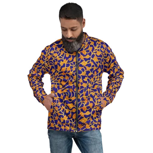 Cobalt Filigree on a Bomber Jacket