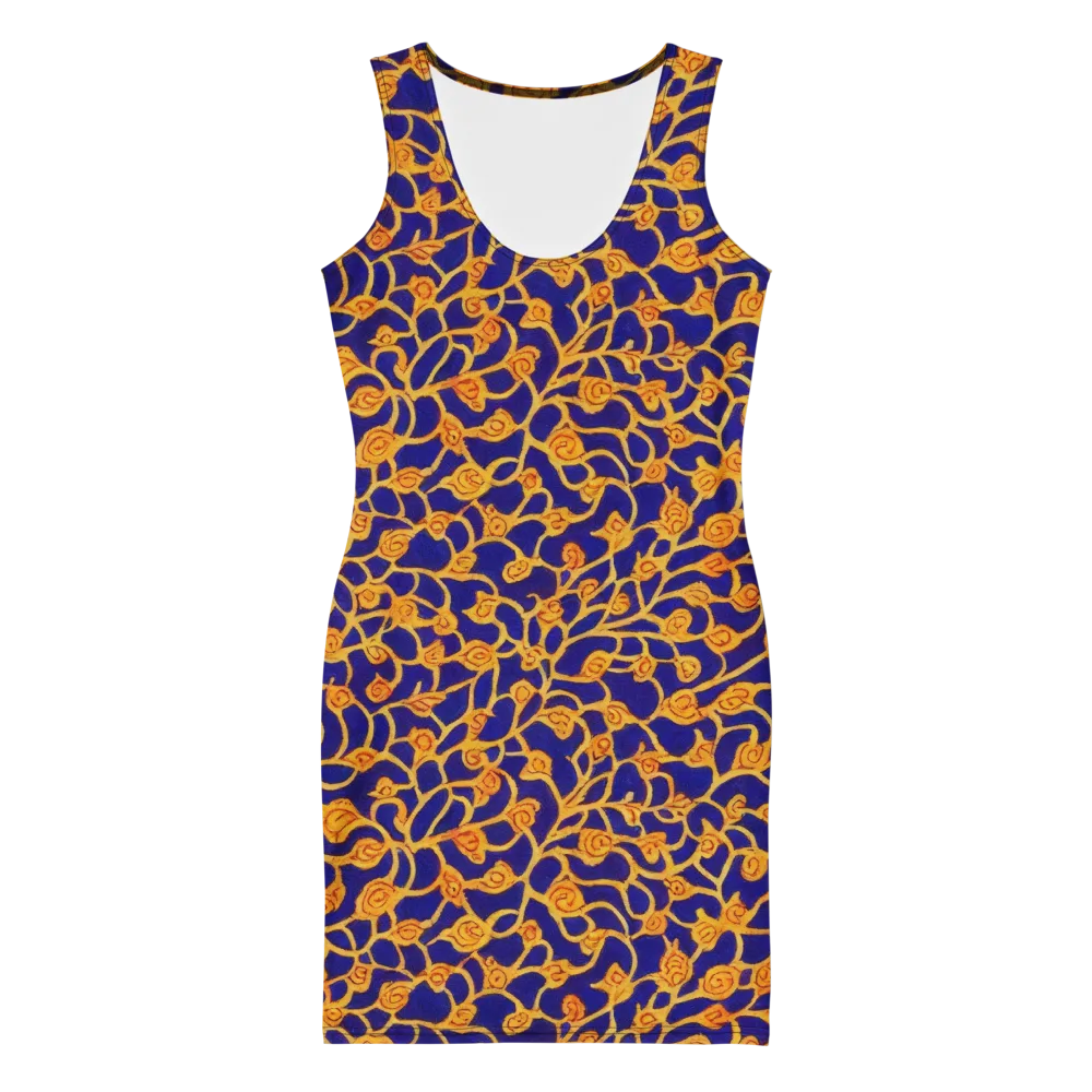 Cobalt Filigree on Bodycon Dress — Front