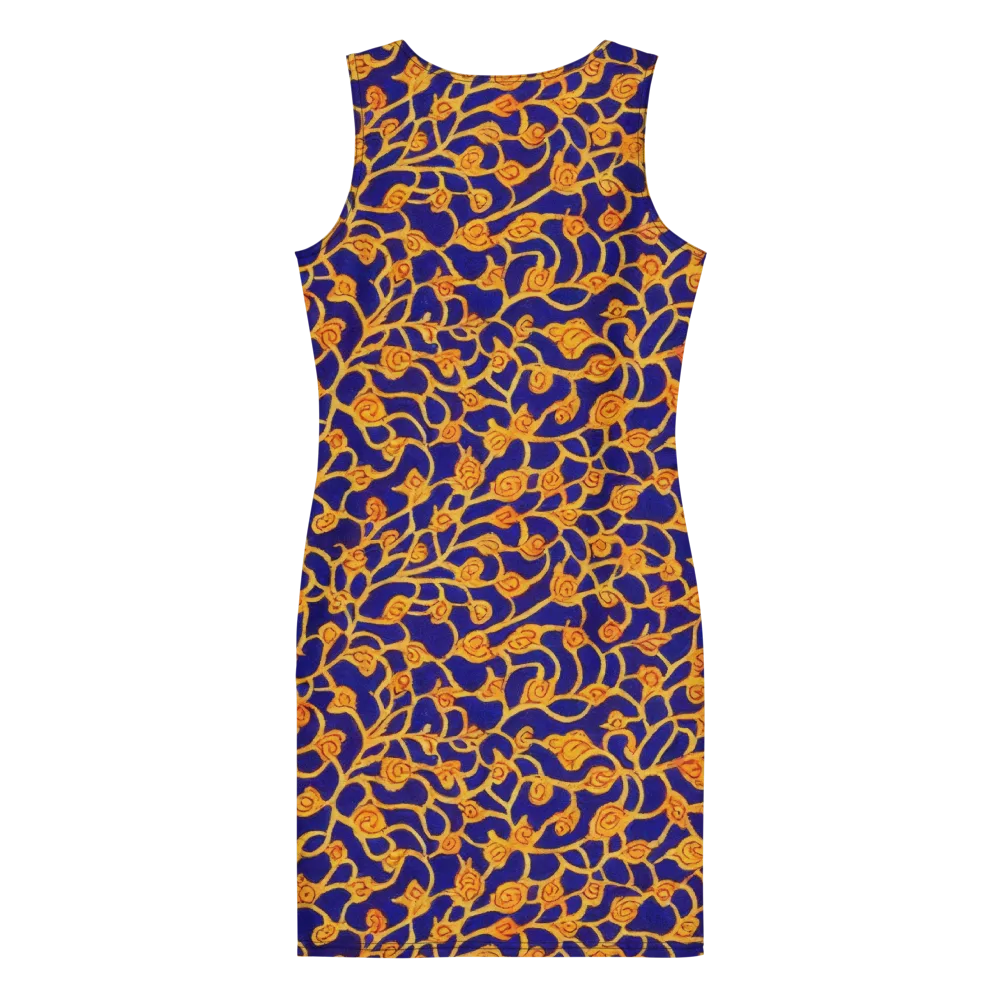 Cobalt Filigree on Bodycon Dress — Back