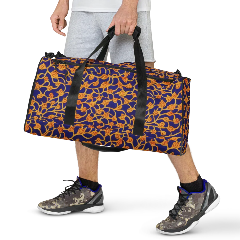 Cobalt Filigree on Duffle Bag — Front