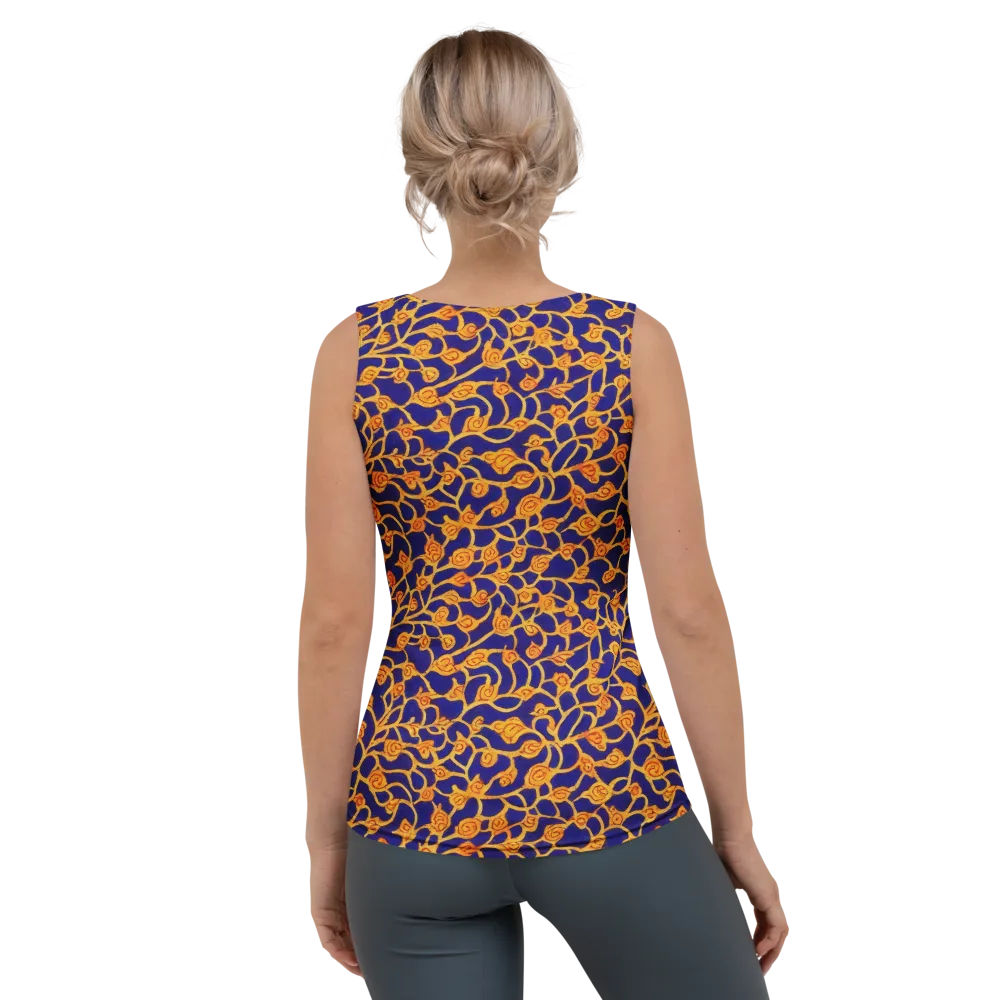 Cobalt Filigree on Women's Tank Top — Back