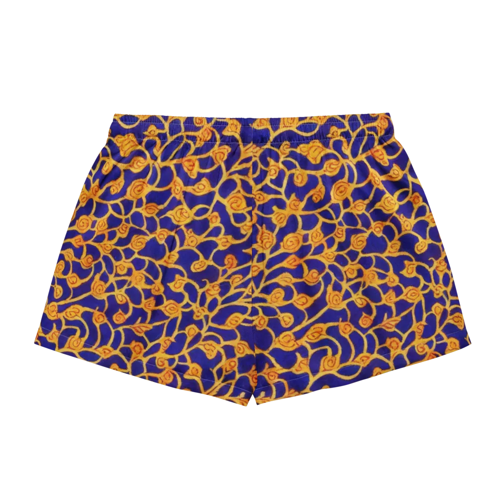 Cobalt Filigree on Women's Pajama Shorts — Back