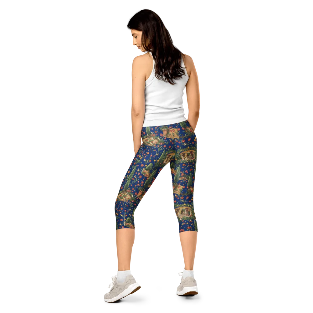 Cypress Reverie on Capri Leggings — Back