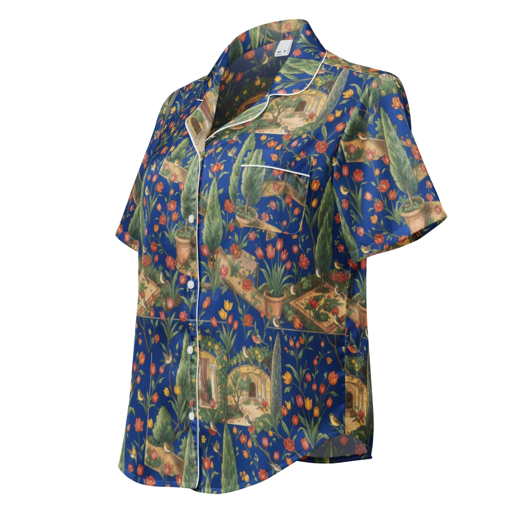 Cypress Reverie on Women's Short Sleeve Pajama Top — Left Front