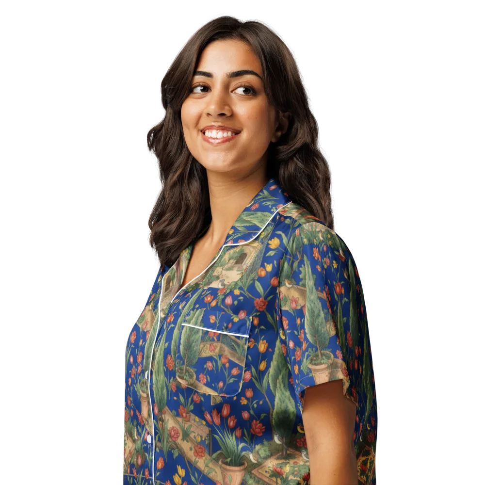 Cypress Reverie on Women's Short Sleeve Pajama Top — Left Front