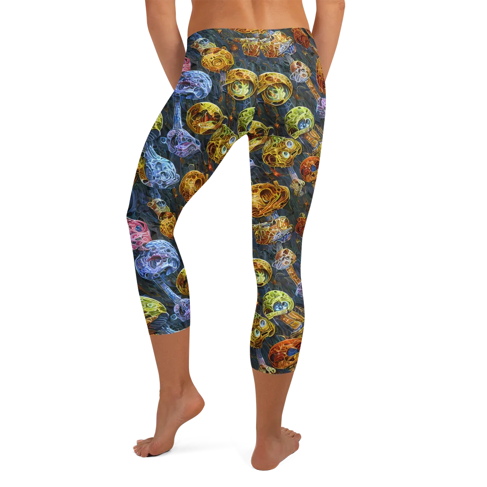Prismatic Ruins on Capri Leggings — Back