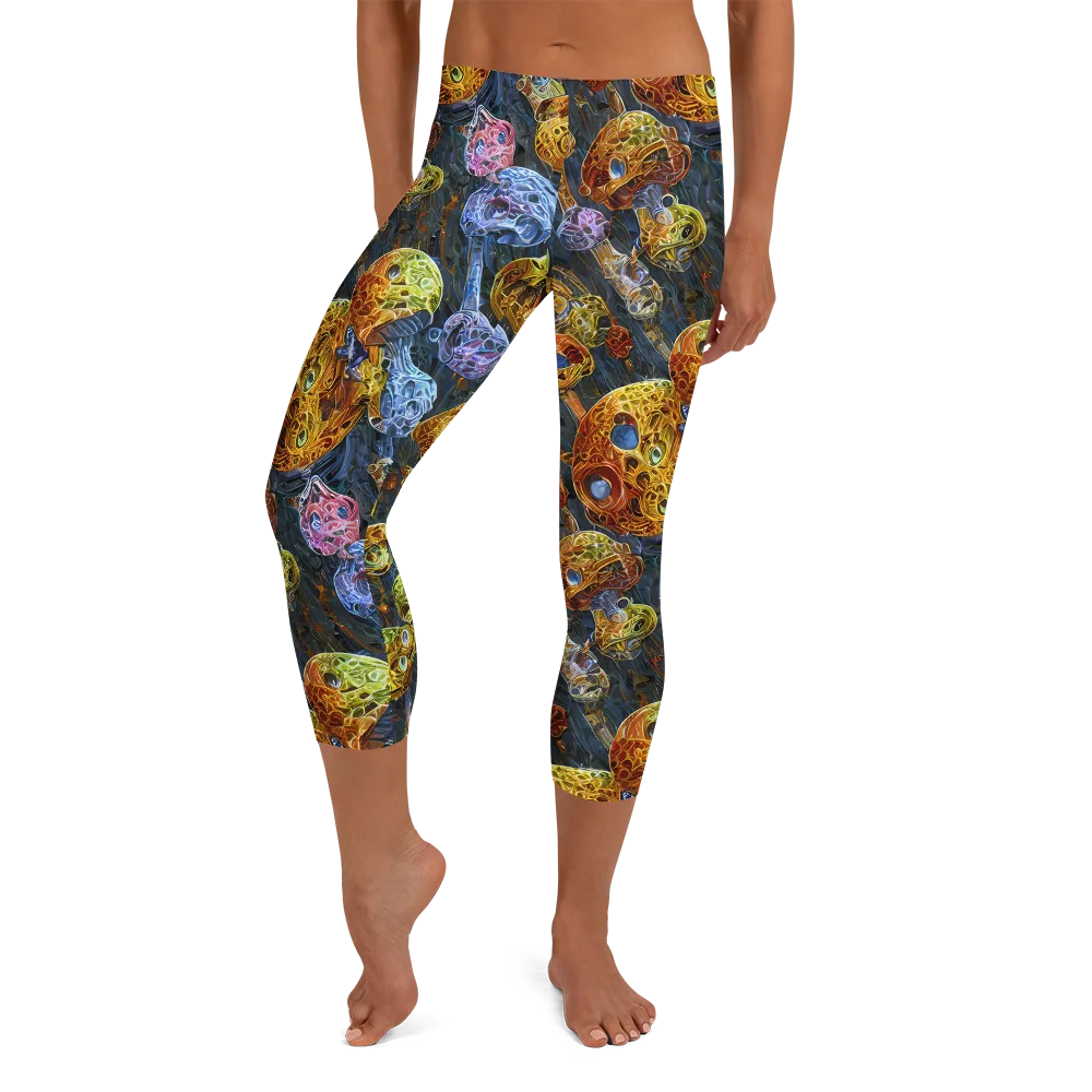 Prismatic Ruins on Capri Leggings — Front