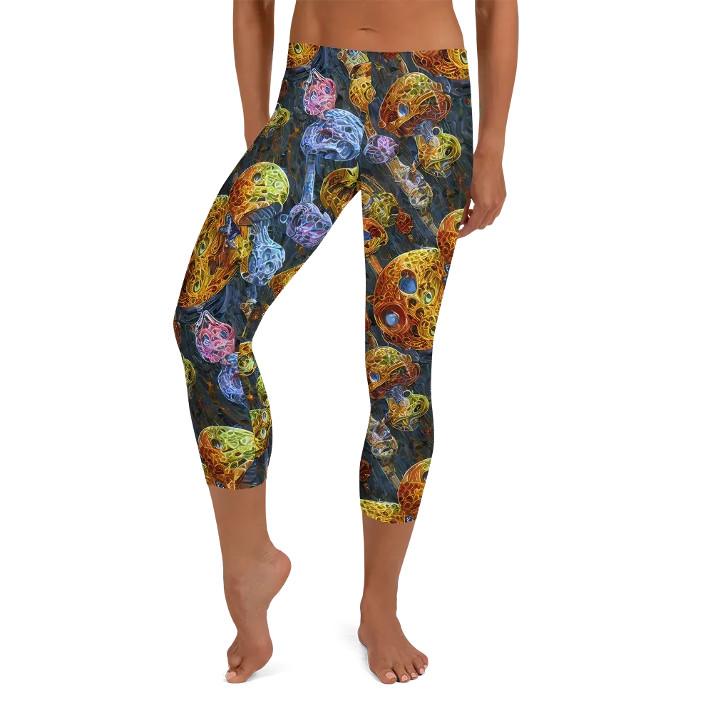 Prismatic Ruins on Capri Leggings — Front