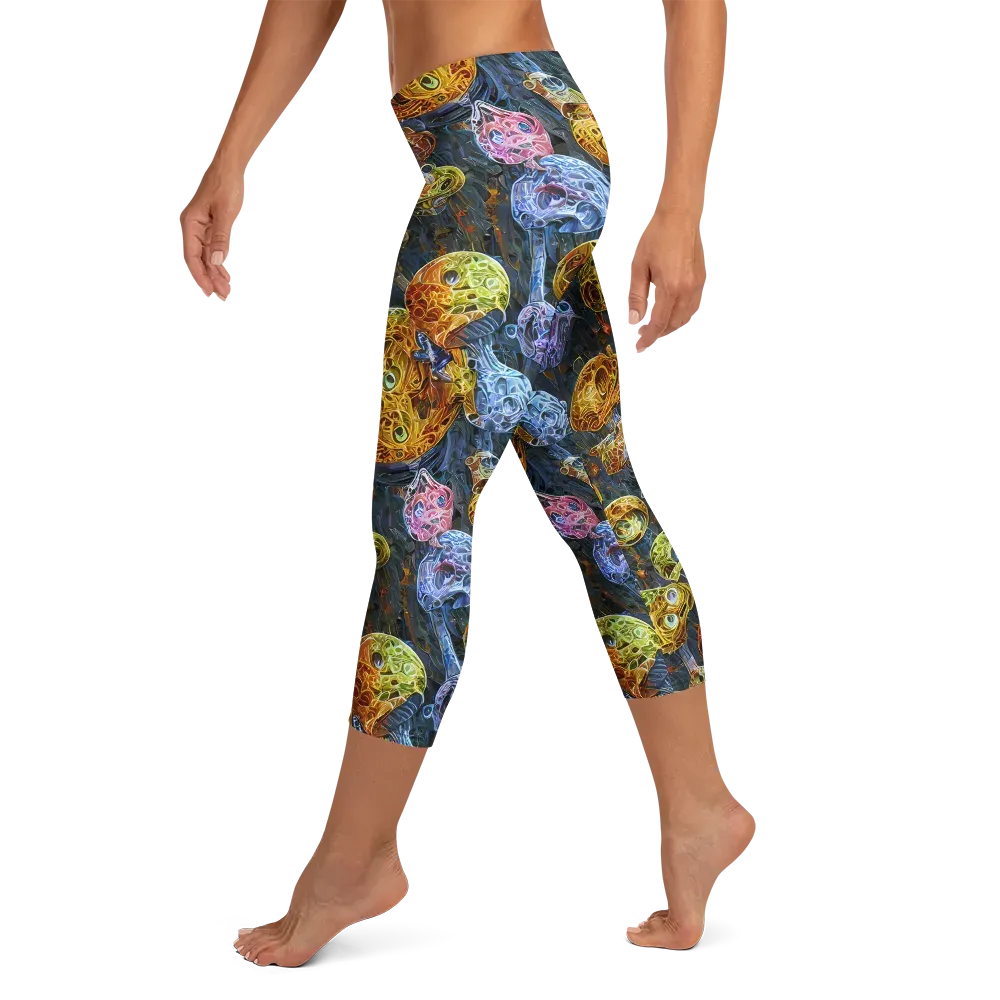Prismatic Ruins on Capri Leggings — Left