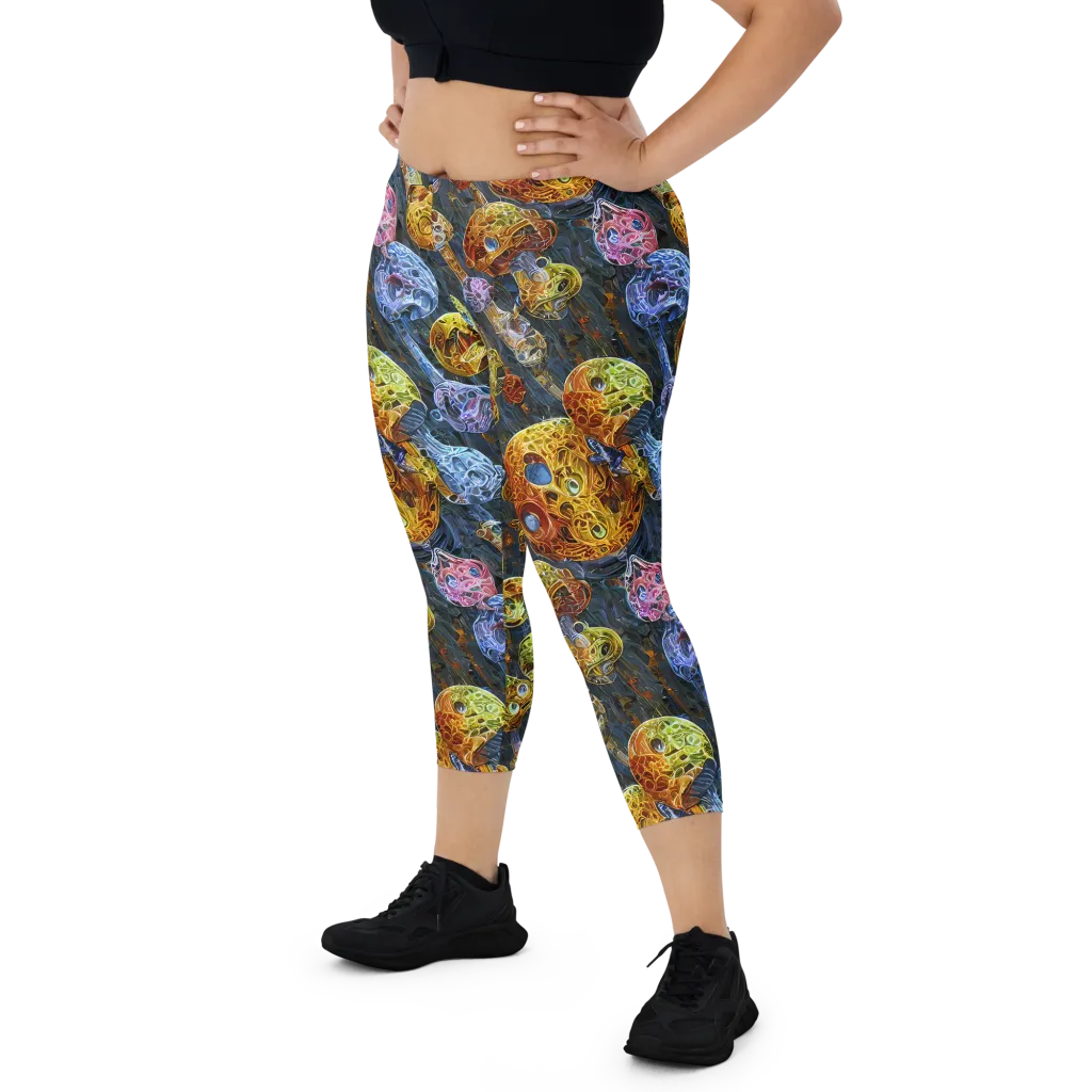 Prismatic Ruins on Capri Leggings — Front