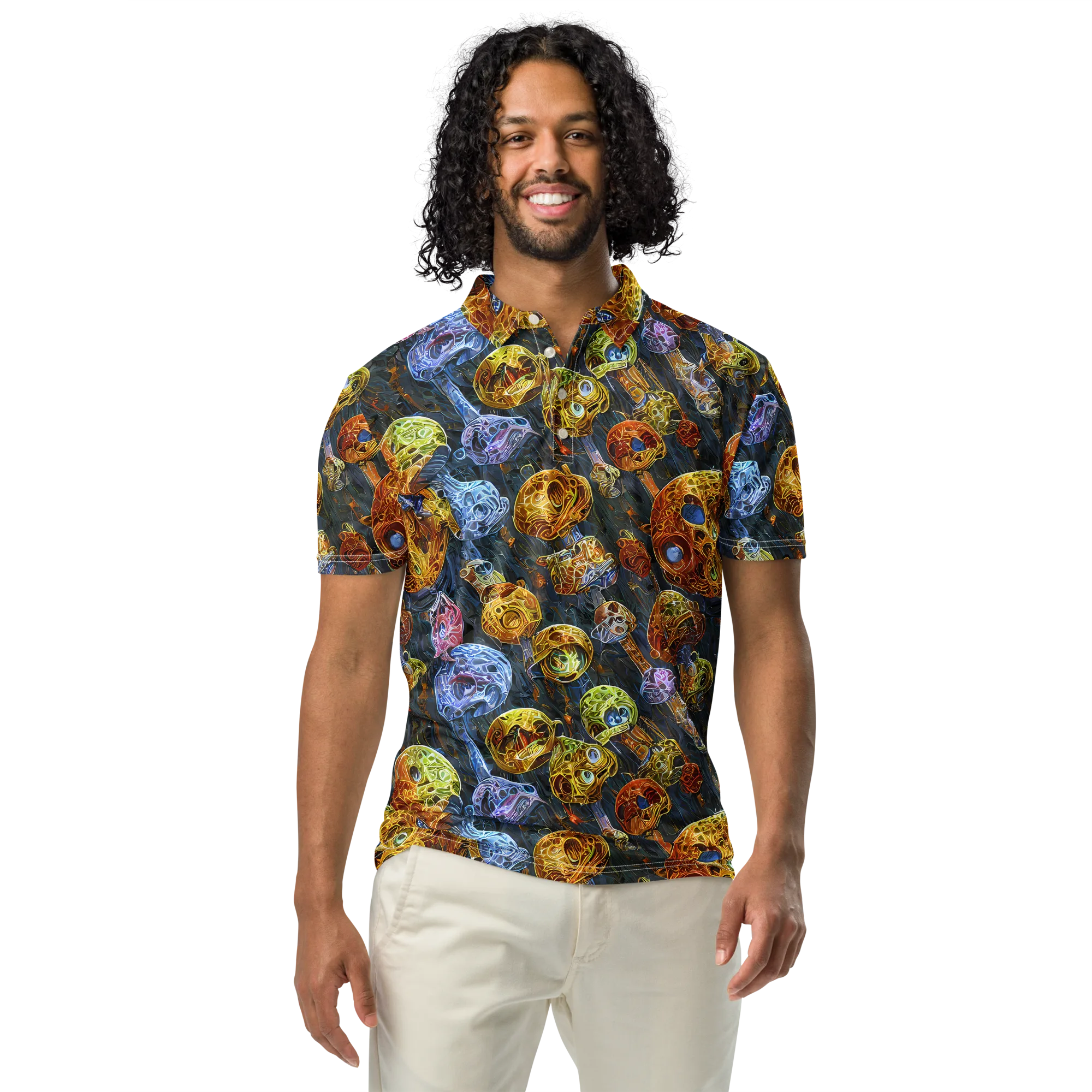 Prismatic Ruins on Men's Slim Fit Polo Shirt — Front