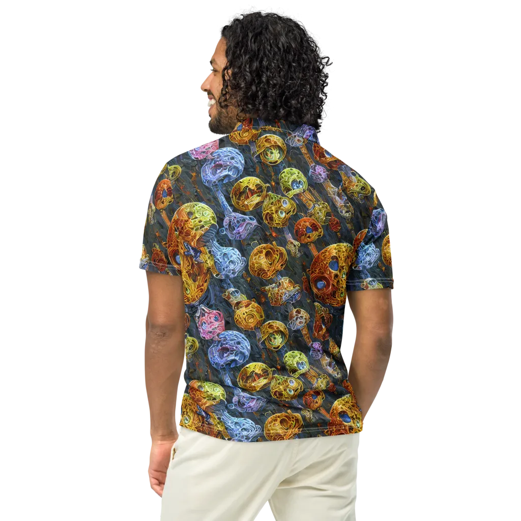 Prismatic Ruins on Men's Slim Fit Polo Shirt — Back