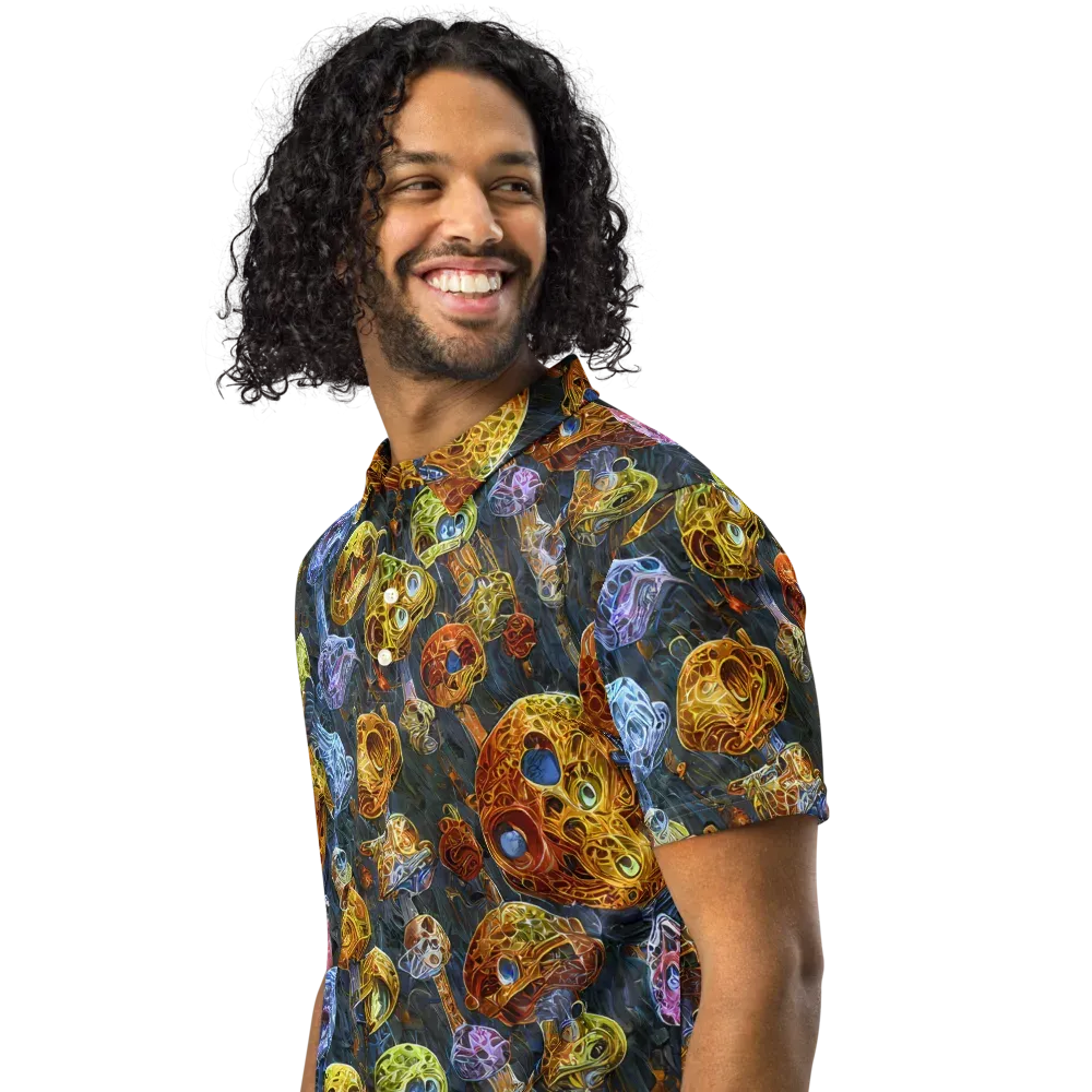 Prismatic Ruins on Men's Slim Fit Polo Shirt — Left Front