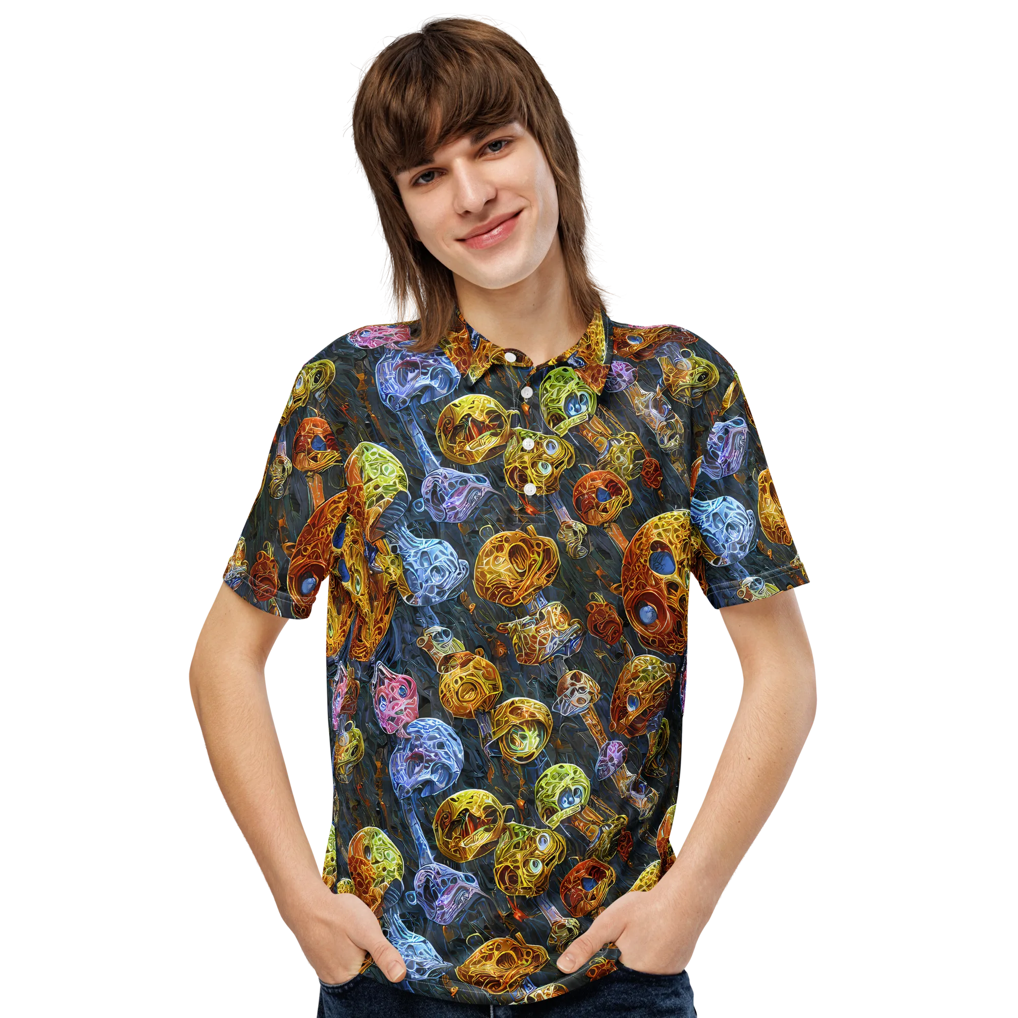 Prismatic Ruins on Men's Slim Fit Polo Shirt — Front