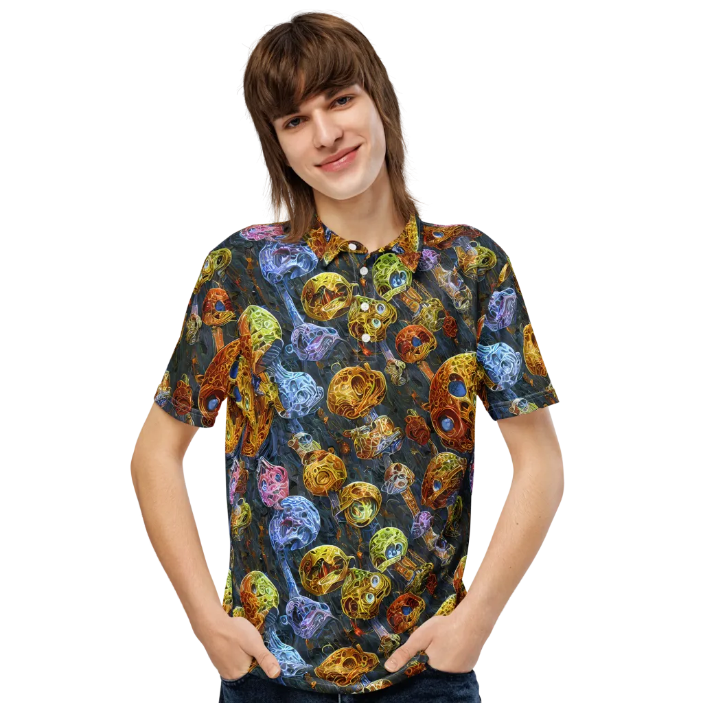 Prismatic Ruins on Men's Slim Fit Polo Shirt — Front