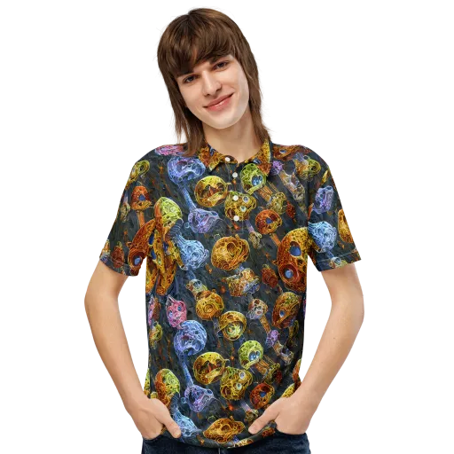 Prismatic Ruins on a Men's Slim Fit Polo Shirt