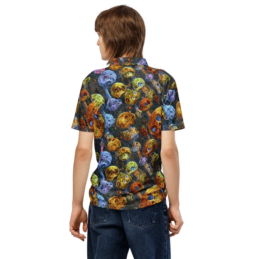 Prismatic Ruins on Men's Slim Fit Polo Shirt — Back