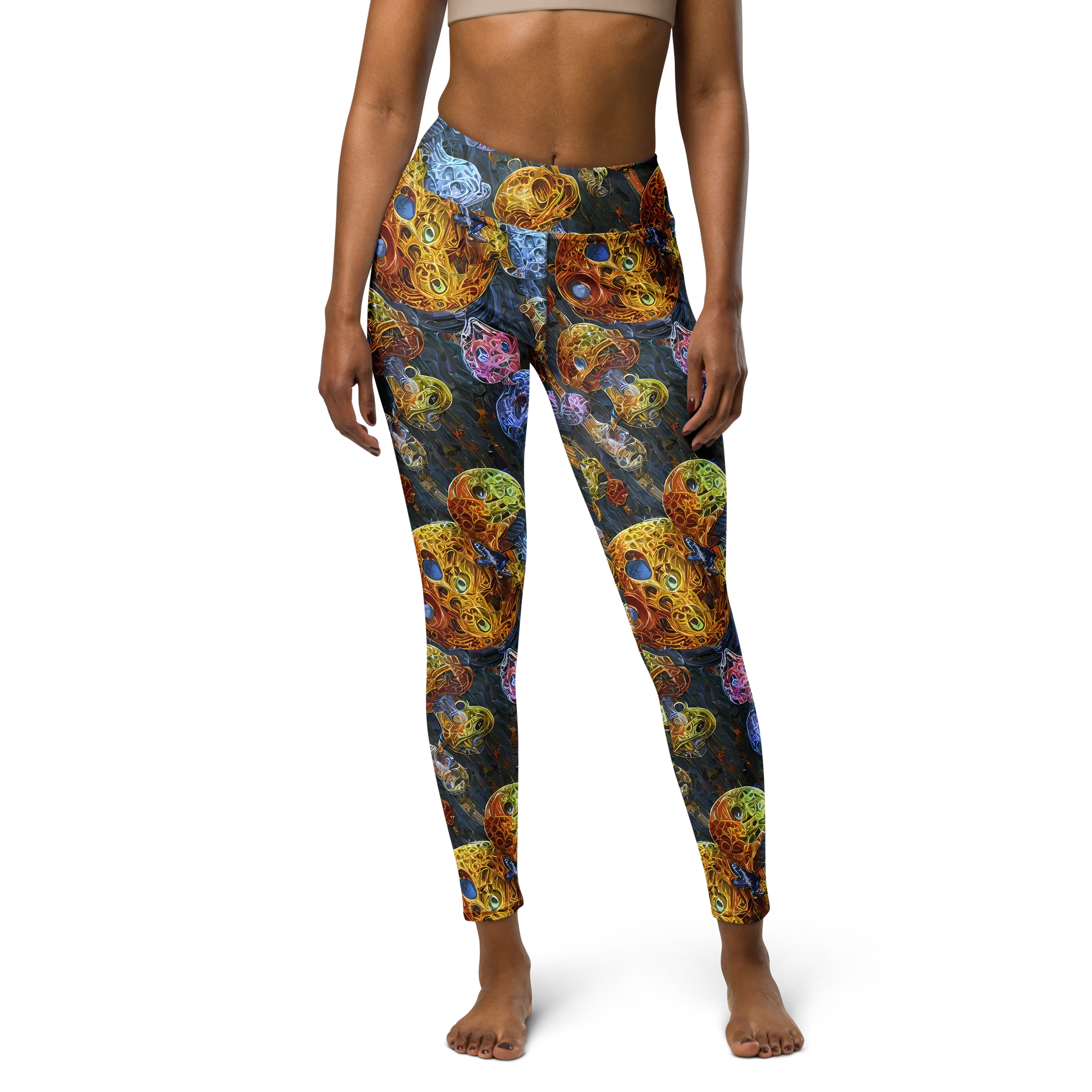 Prismatic Ruins on Yoga Leggings — Front