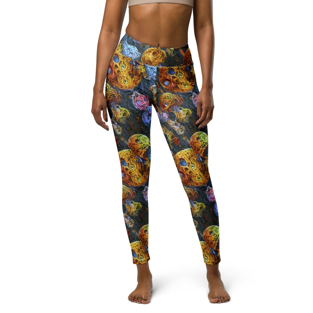 Prismatic Ruins on Yoga Leggings — Front