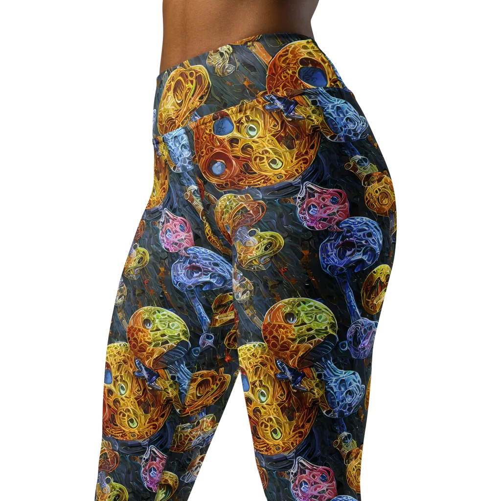 Prismatic Ruins on Yoga Leggings — Left Front