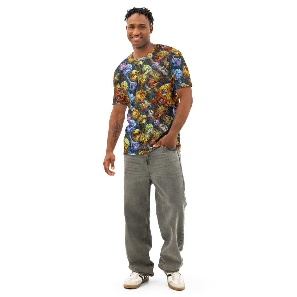Prismatic Ruins on Men's Cotton Crew Neck T-Shirt — Front