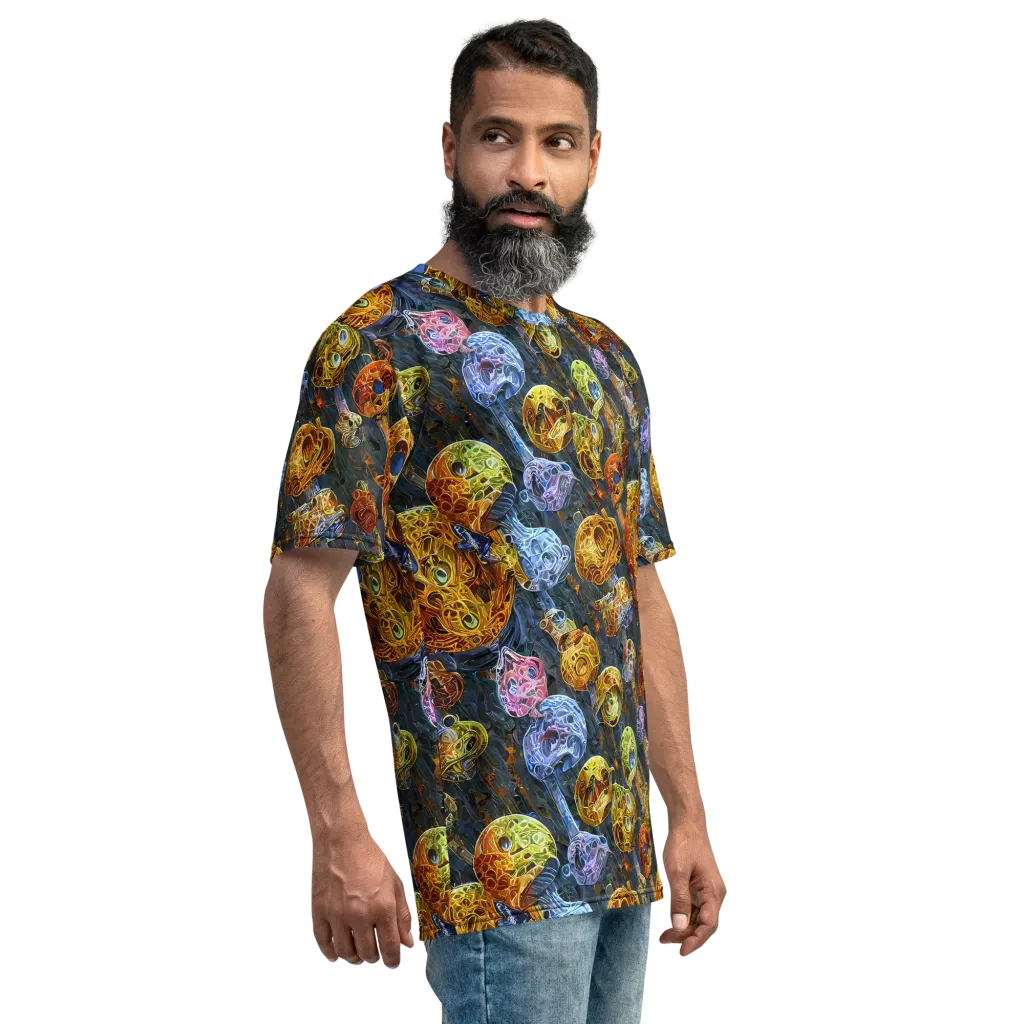 Prismatic Ruins on Men's Crew Neck T-Shirt — Right