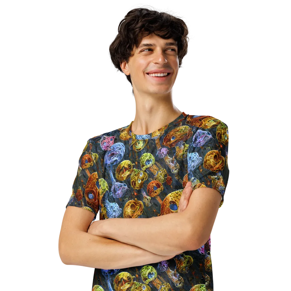 Prismatic Ruins on Men's Crew Neck T-Shirt — Left Front