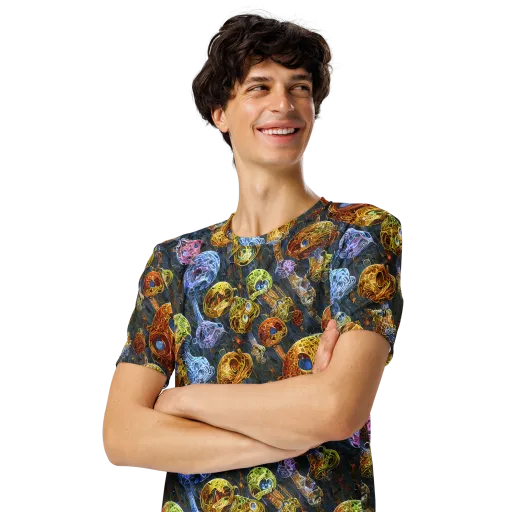 Prismatic Ruins on a Men's Crew Neck T-Shirt