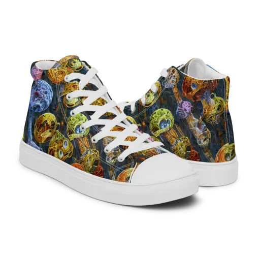 Prismatic Ruins on a Men's High Top Canvas Shoes