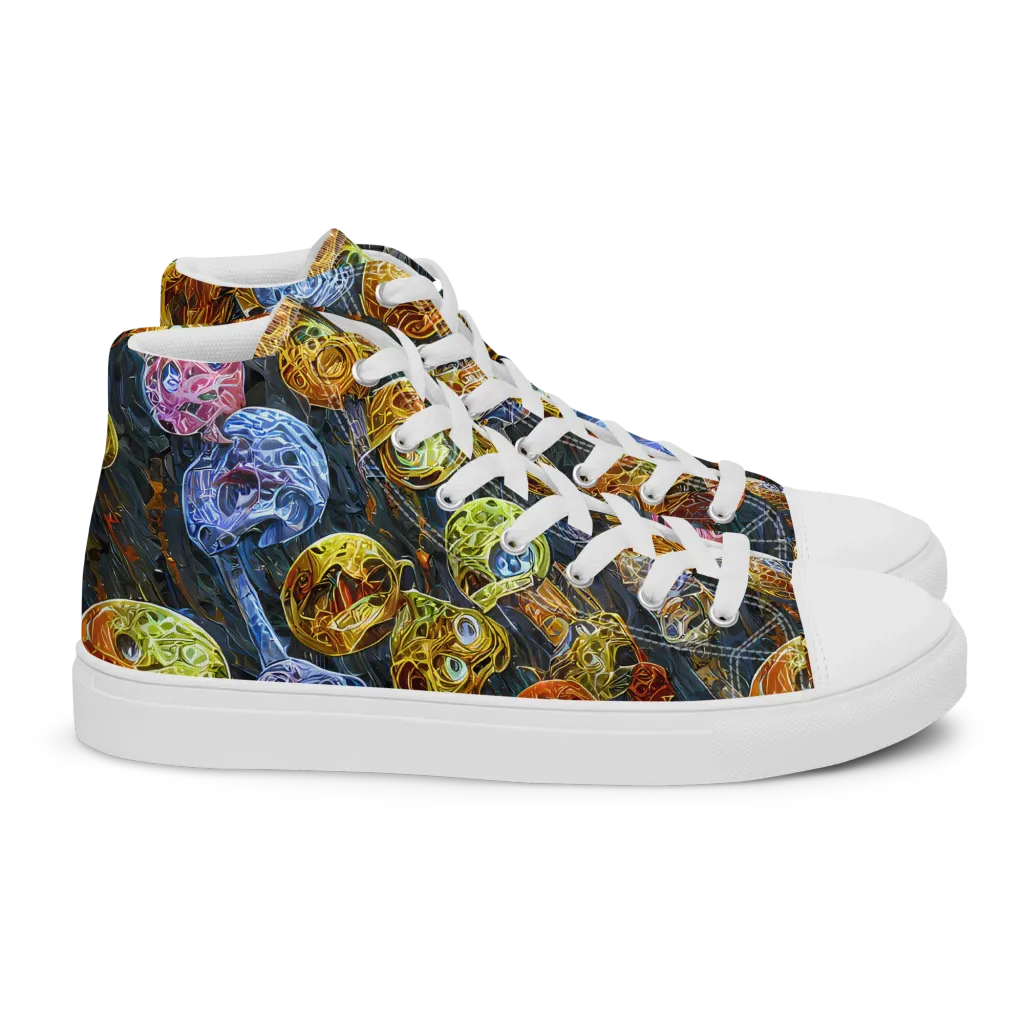 Prismatic Ruins on Women's High Top Canvas Shoes — Right