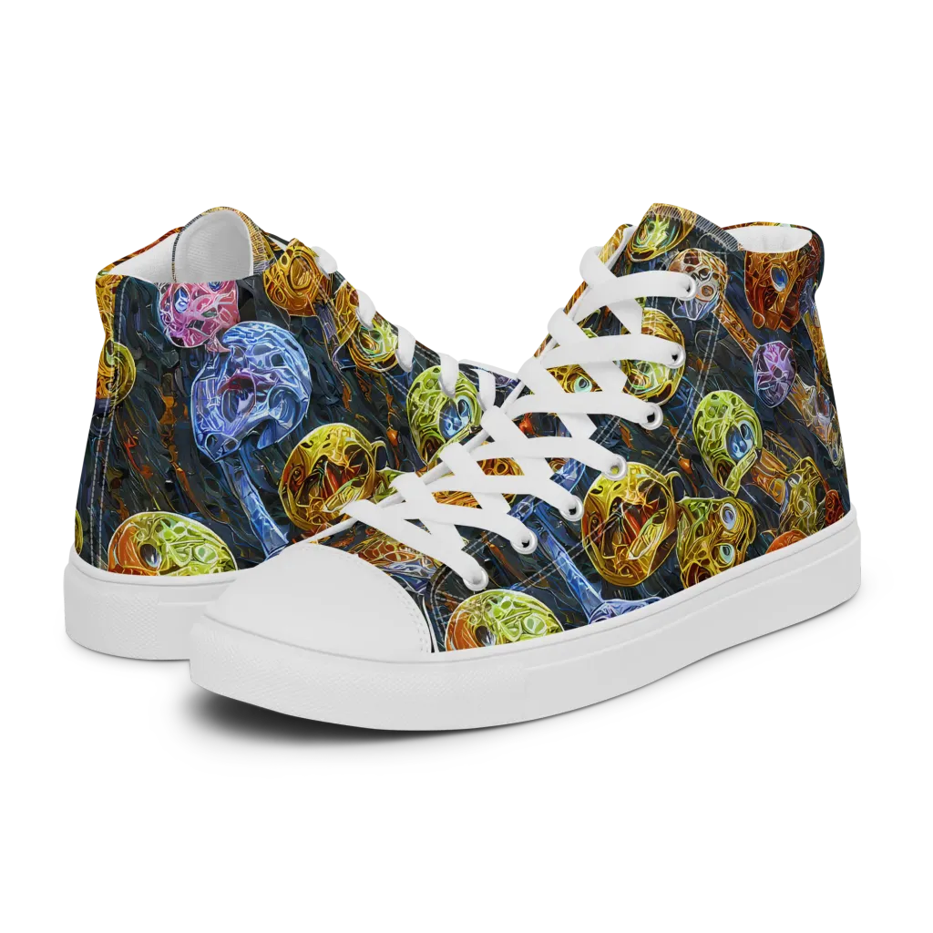 Prismatic Ruins on Women's High Top Canvas Shoes — Left