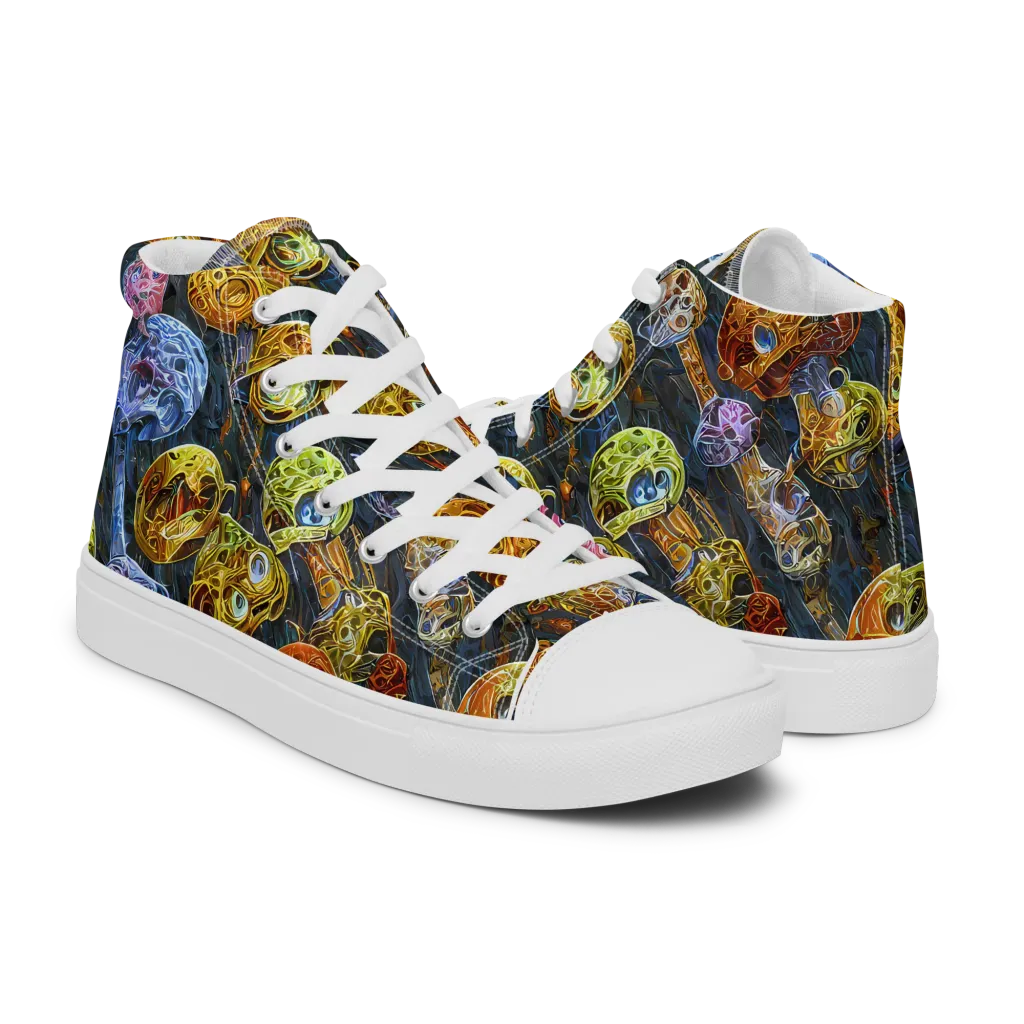 Prismatic Ruins on Women's High Top Canvas Shoes — Right