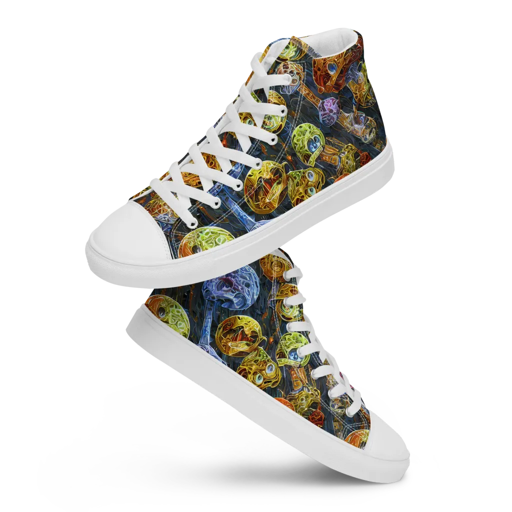 Prismatic Ruins on Women's High Top Canvas Shoes — Front