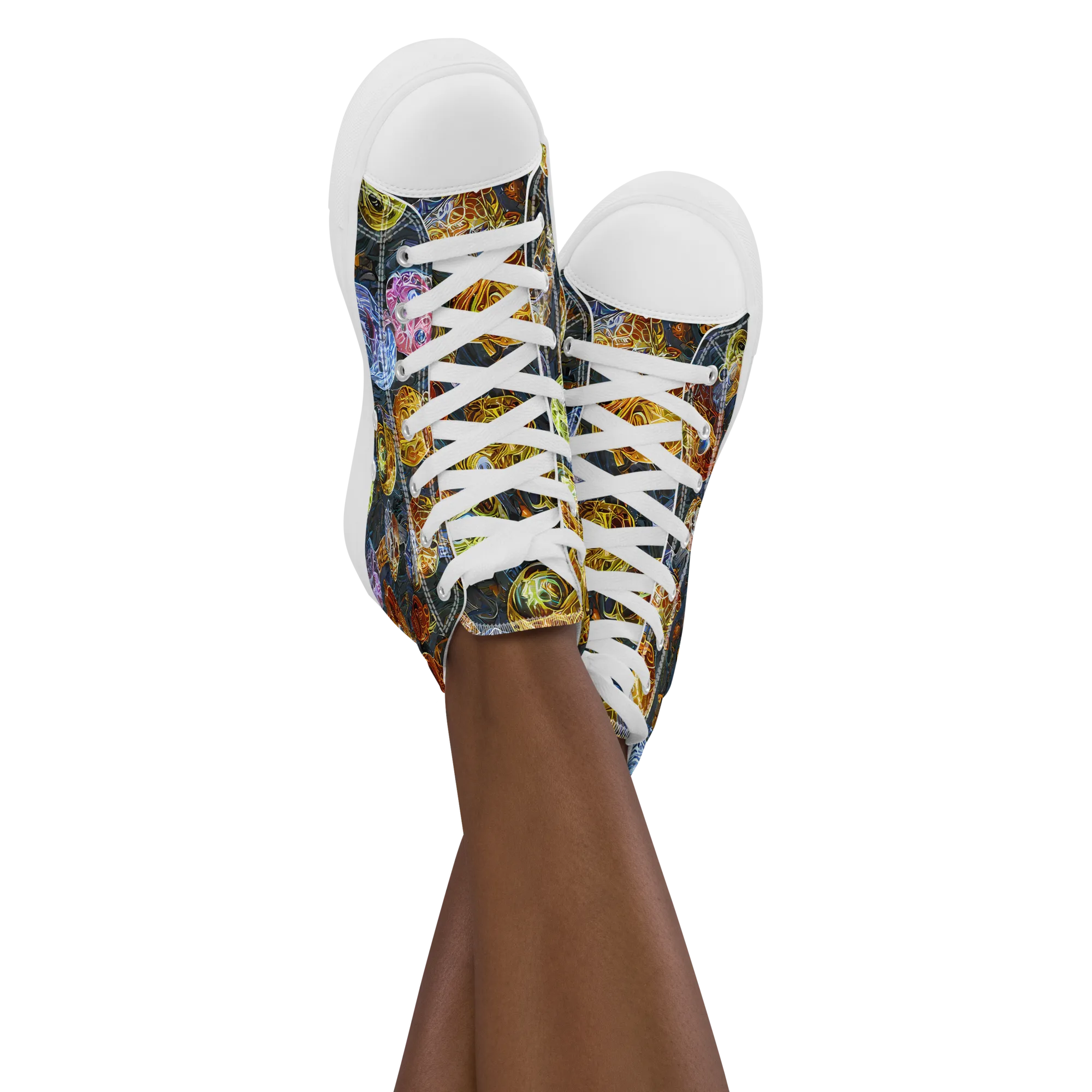 Prismatic Ruins on Women's High Top Canvas Shoes — Front
