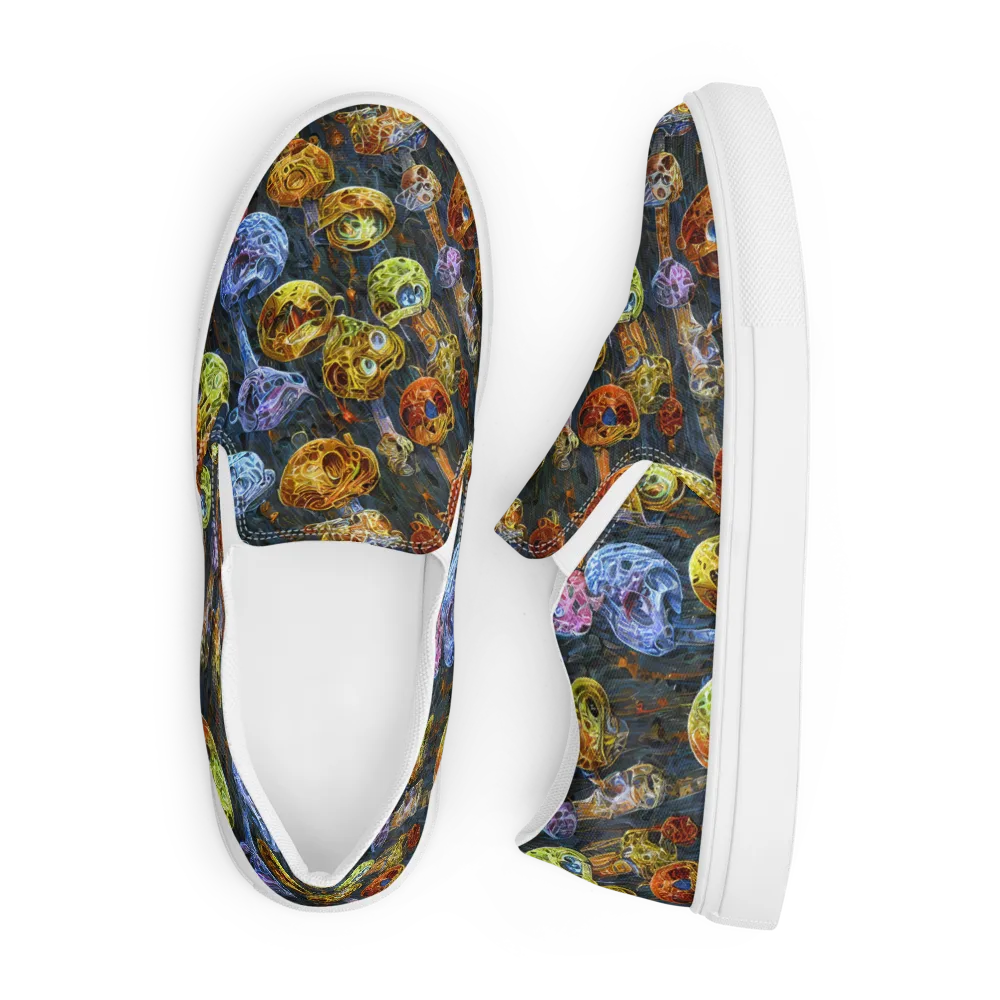 Prismatic Ruins on Men's Slip-On Canvas Shoes — Front