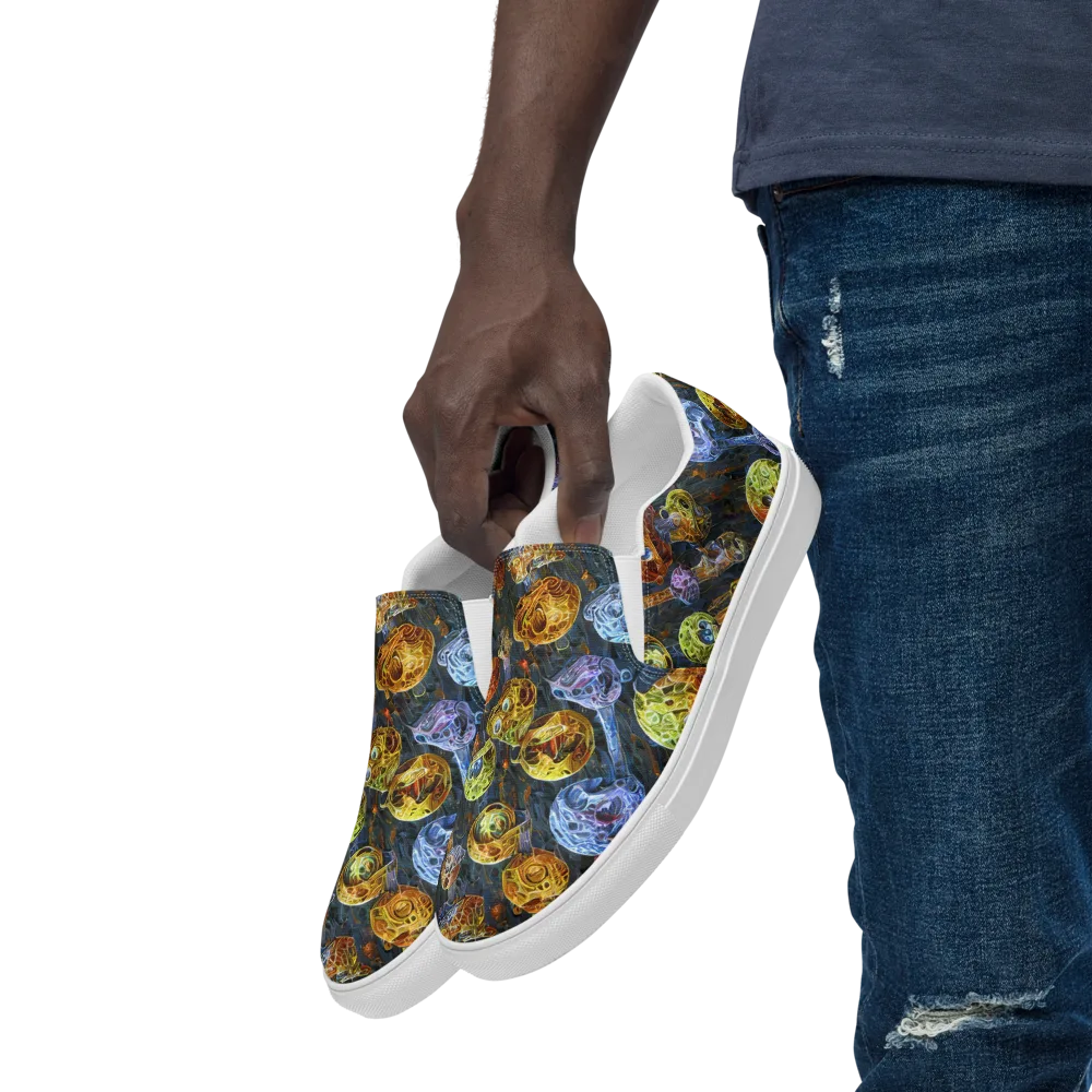 Prismatic Ruins on Men's Slip-On Canvas Shoes — Left Front