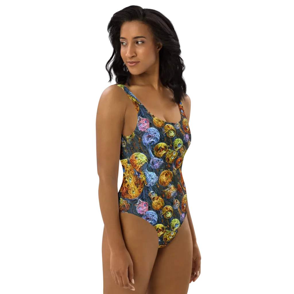 Prismatic Ruins on One-Piece Swimsuit — Right