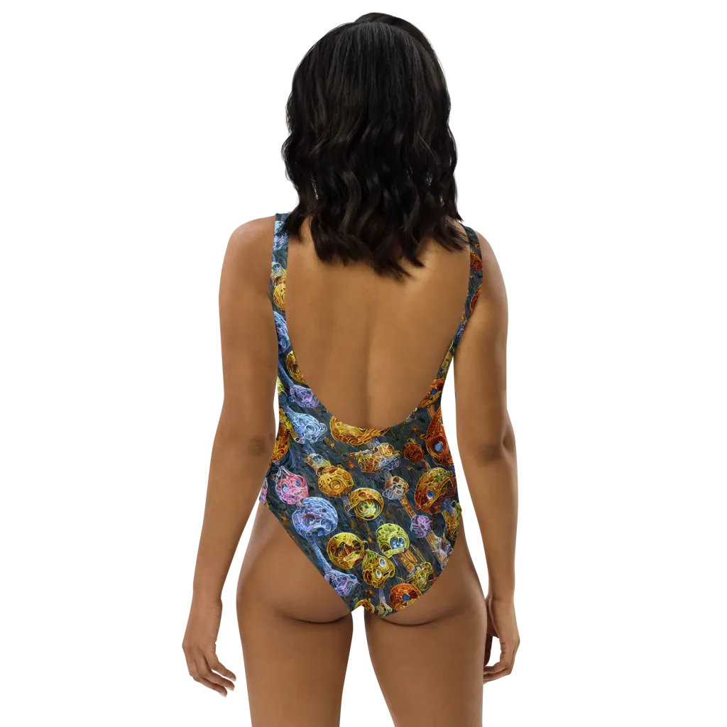 Prismatic Ruins on One-Piece Swimsuit — Back