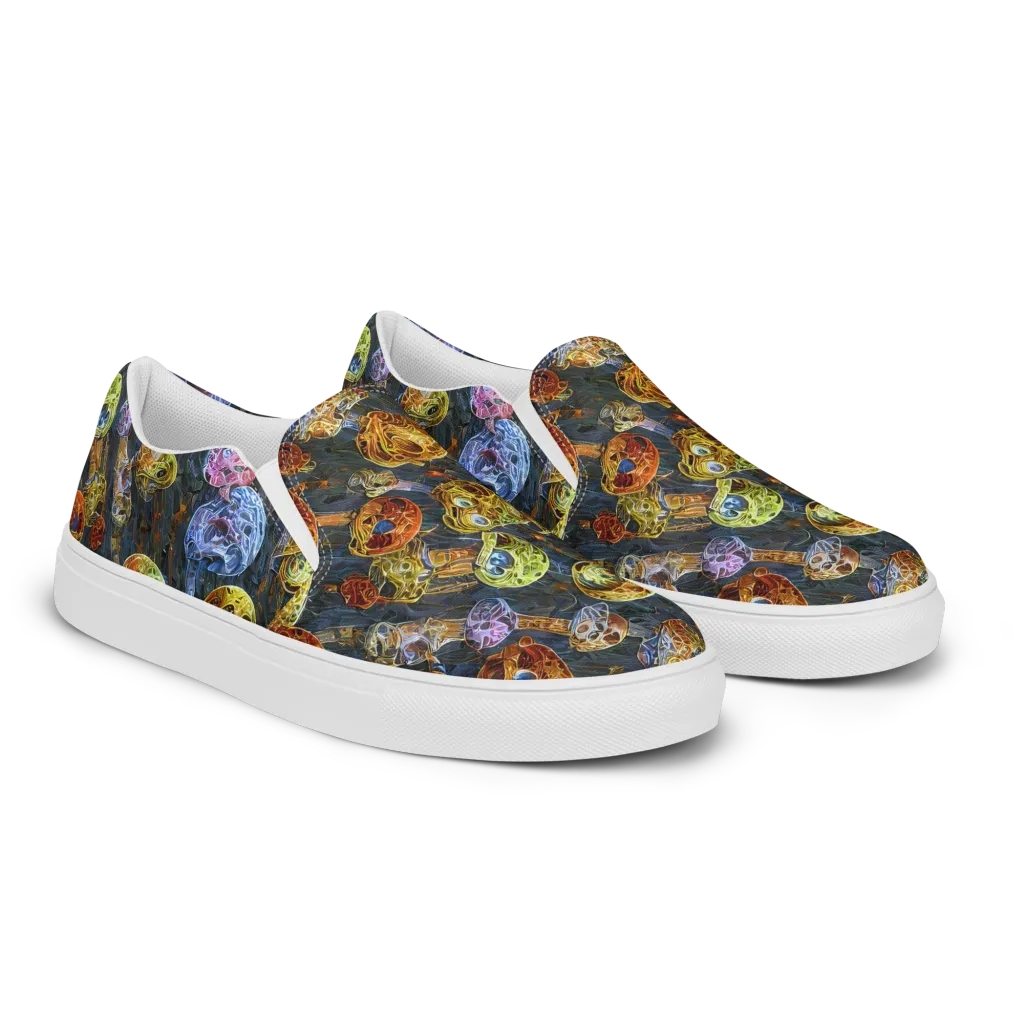 Prismatic Ruins on Women's Slip-On Canvas Shoes — Right Front