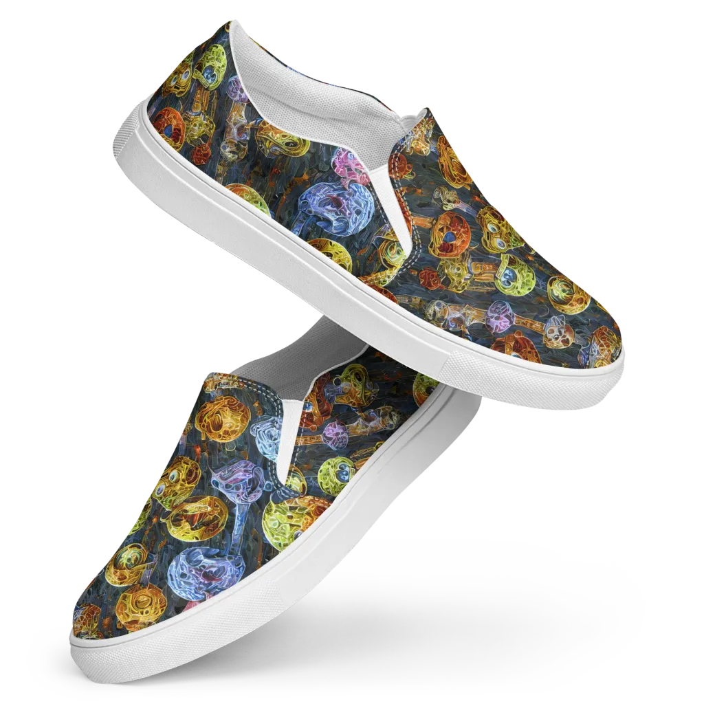 Prismatic Ruins on Women's Slip-On Canvas Shoes — Front